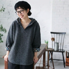 M-3XL 超人気 フード付き  長袖 無地 シンプル Tシャツ M グレー