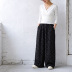 S-2XL 新商品＆再入荷 花柄  ポケット付き ガウチョパンツ S ブラウン (レギュラー丈)