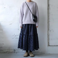 S-XL 上品見え Aライン 切り替え プリント 花柄 カジュアル スカート XL 写真通り