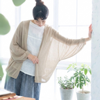 【コットン】S-3XL 柔らかい 接触冷感 UVカット ドルマンスリーブ 着痩せ効果 カーディガン 3XL ベージュ