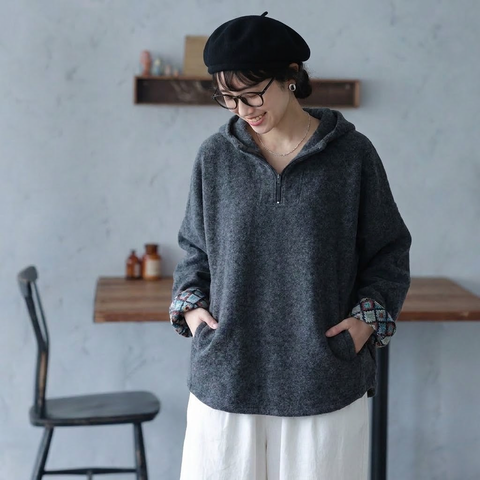 M-3XL 超人気 フード付き  長袖 無地 シンプル Tシャツ M グレー