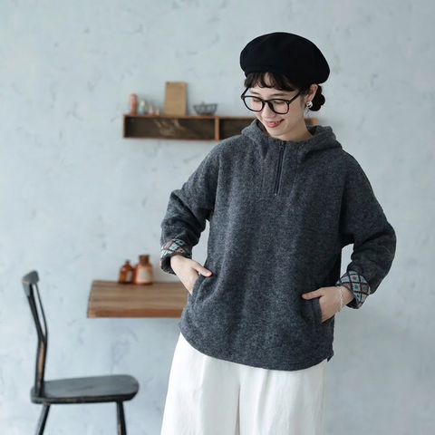 M-3XL 超人気 フード付き  長袖 無地 シンプル Tシャツ M グレー
