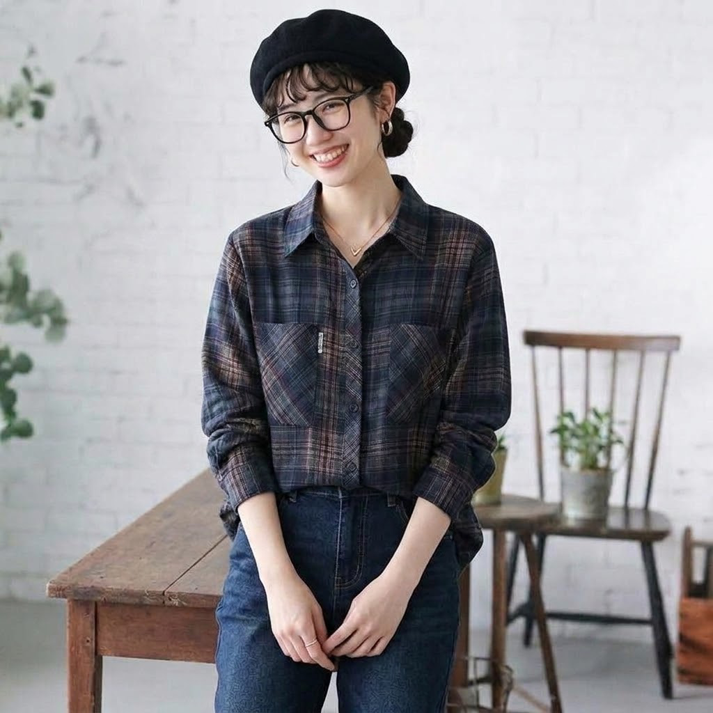 L-5XL 大好評レビュー 柔らかい チェック柄 長袖 シャツ L 写真通り