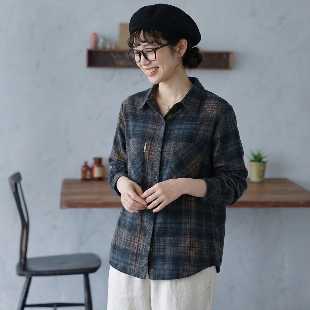 L-5XL 大好評レビュー 柔らかい チェック柄 長袖 シャツ L 写真通り