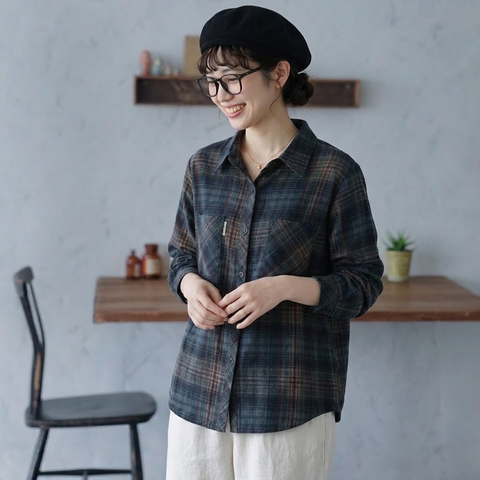 L-5XL 大好評レビュー 柔らかい チェック柄 長袖 シャツ L 写真通り