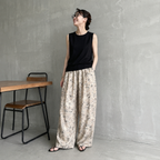 S-2XL コットン ハイウエスト プリント ファッション カジュアルパンツ S 写真通り