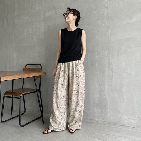 S-2XL コットン ハイウエスト プリント ファッション カジュアルパンツ S 写真通り