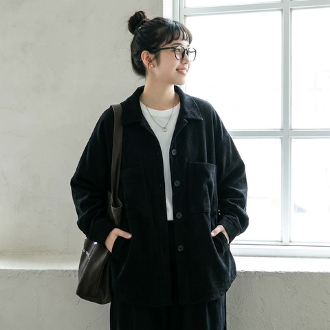 L-4XL 新発売！長袖 無地  上品見え 肌触り柔らかい ジャケット 4XL ブラック