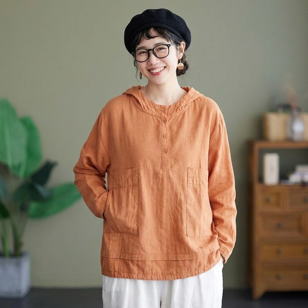M-2XL 人気を独占中♡ 無地 長袖 フード付き ナチュラル Tシャツ M ホワイト