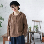 M-2XL 人気を独占中♡ 無地 長袖 フード付き ナチュラル Tシャツ 2XL コーヒー