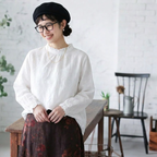 S-2XL No.1 人気商品 美人度アップ 長袖  無地 レトロ シャツ S レッド