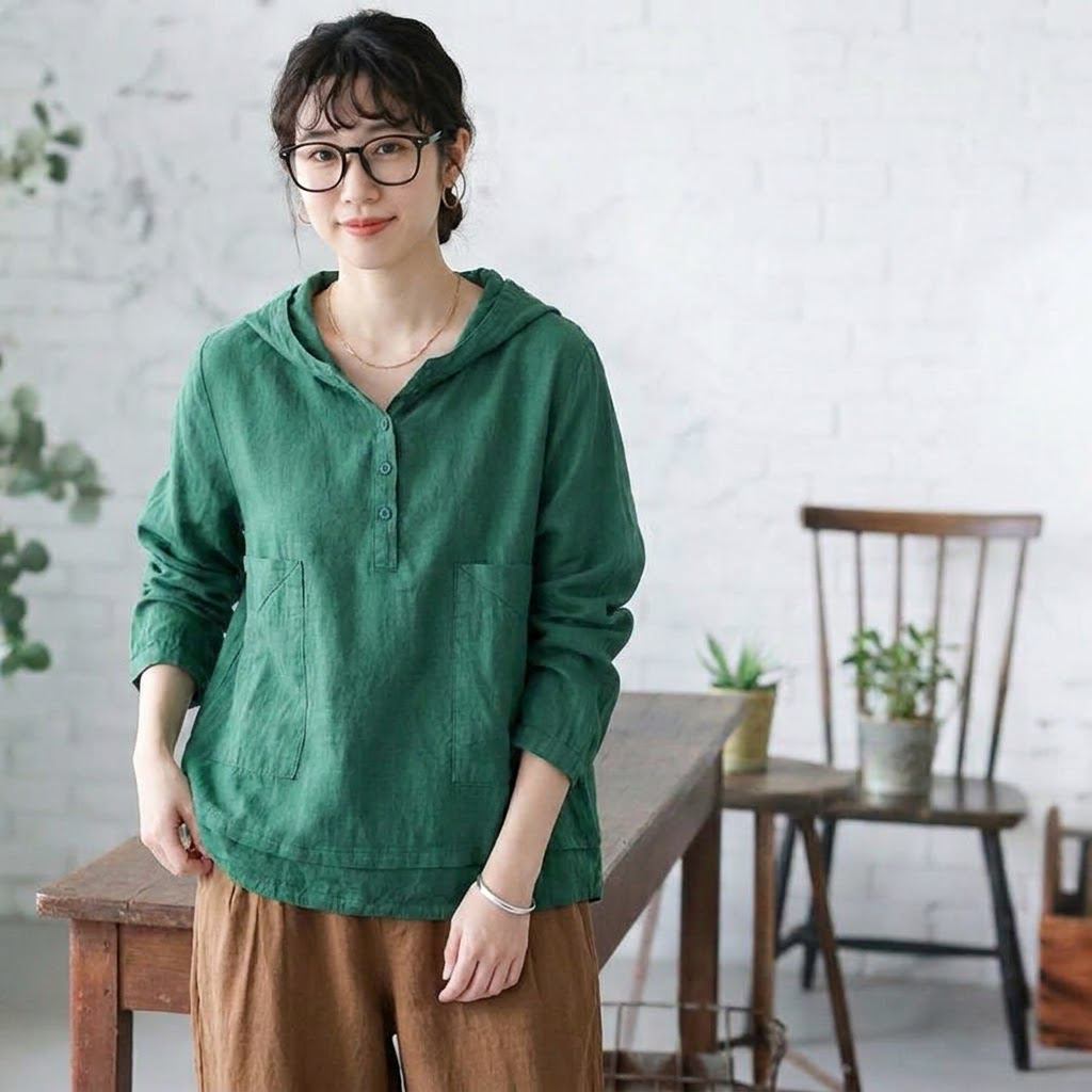 M-2XL 人気を独占中♡ 無地 長袖 フード付き ナチュラル Tシャツ M ホワイト