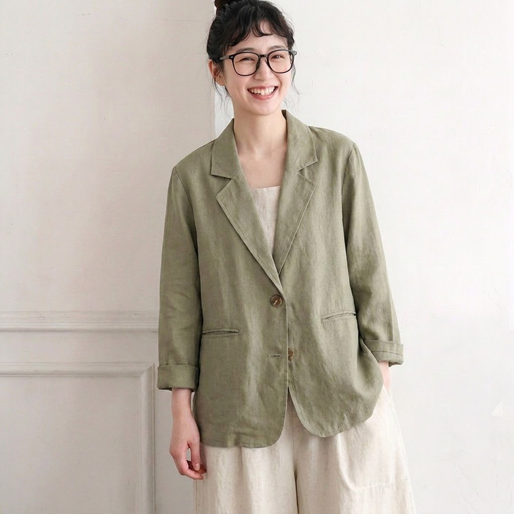 M-2XL レトロ ゆったり きれいめ シンプル 風合い豊か ジャケット 2XL グリーン