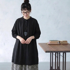 【コットン】M-2XL 女性に大人気 長袖 ボタン 無地 森ガール シャツ M 写真通り