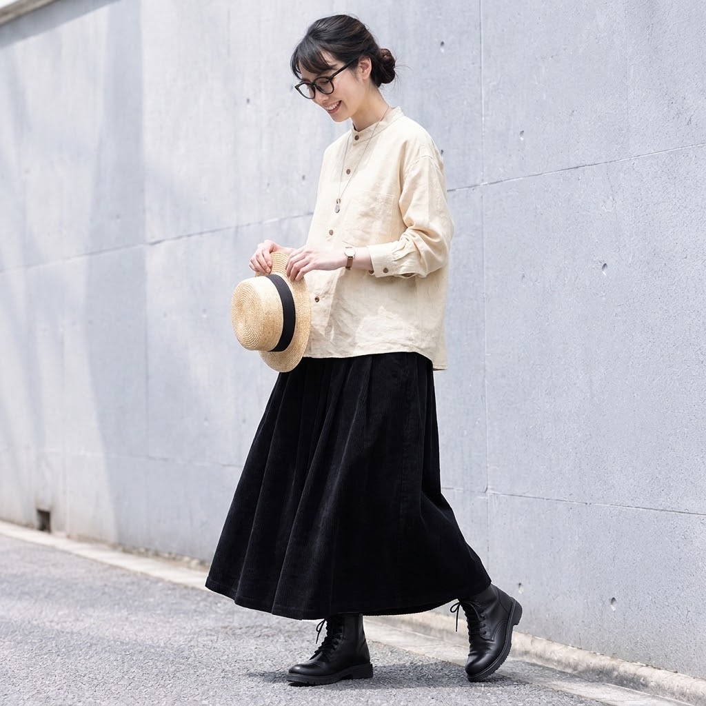 M-2XL 新商品＆再入荷  切り替え Aライン 無地 レトロ スカート 2XL 写真通り