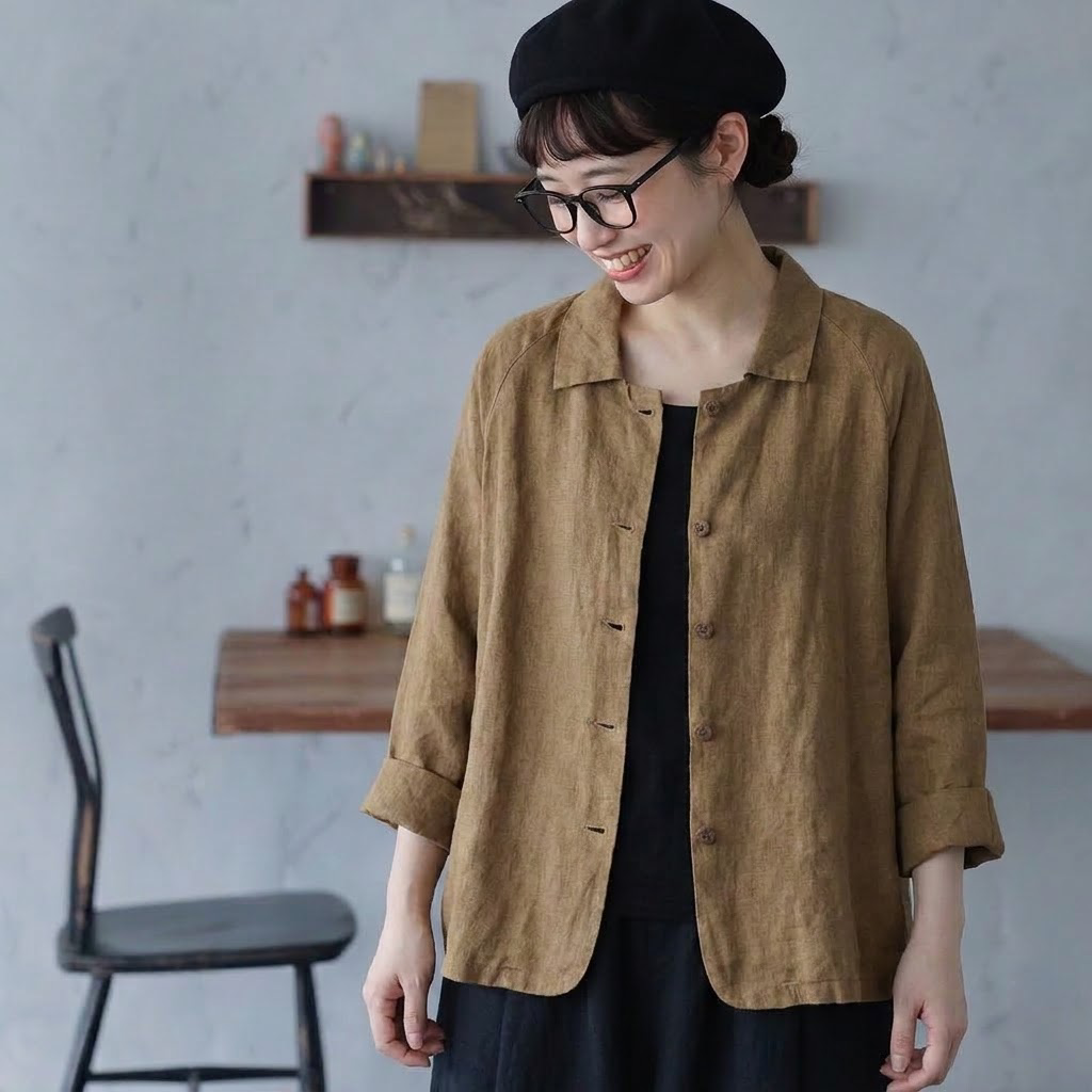 S-3XL 落ち着いたカラー きれいめ カーディガン 3XL カーキ