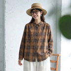 SML 季節の変わり目 チェック 体型カバー きれいめ シャツ S イエロー