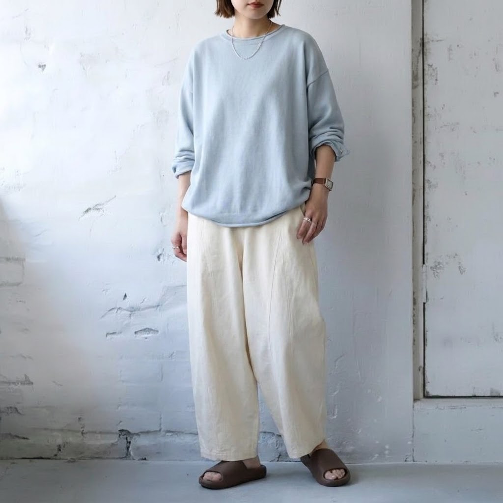 L-6XL 存在感抜群 アンクル丈（9分丈） 無地 ポケット付き スリム効果 カジュアルパンツ L グレー