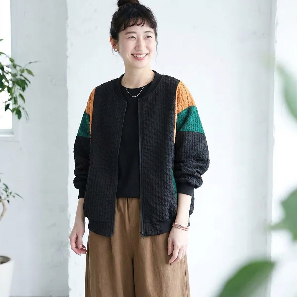 M-2XL 女性に大人気 耐久性 シンプル 配色 ジャケット M コーヒー