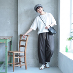【コットン】M-2XL  ポケット付き 無地 上品見え シンプル カジュアルパンツ 2XL グレー