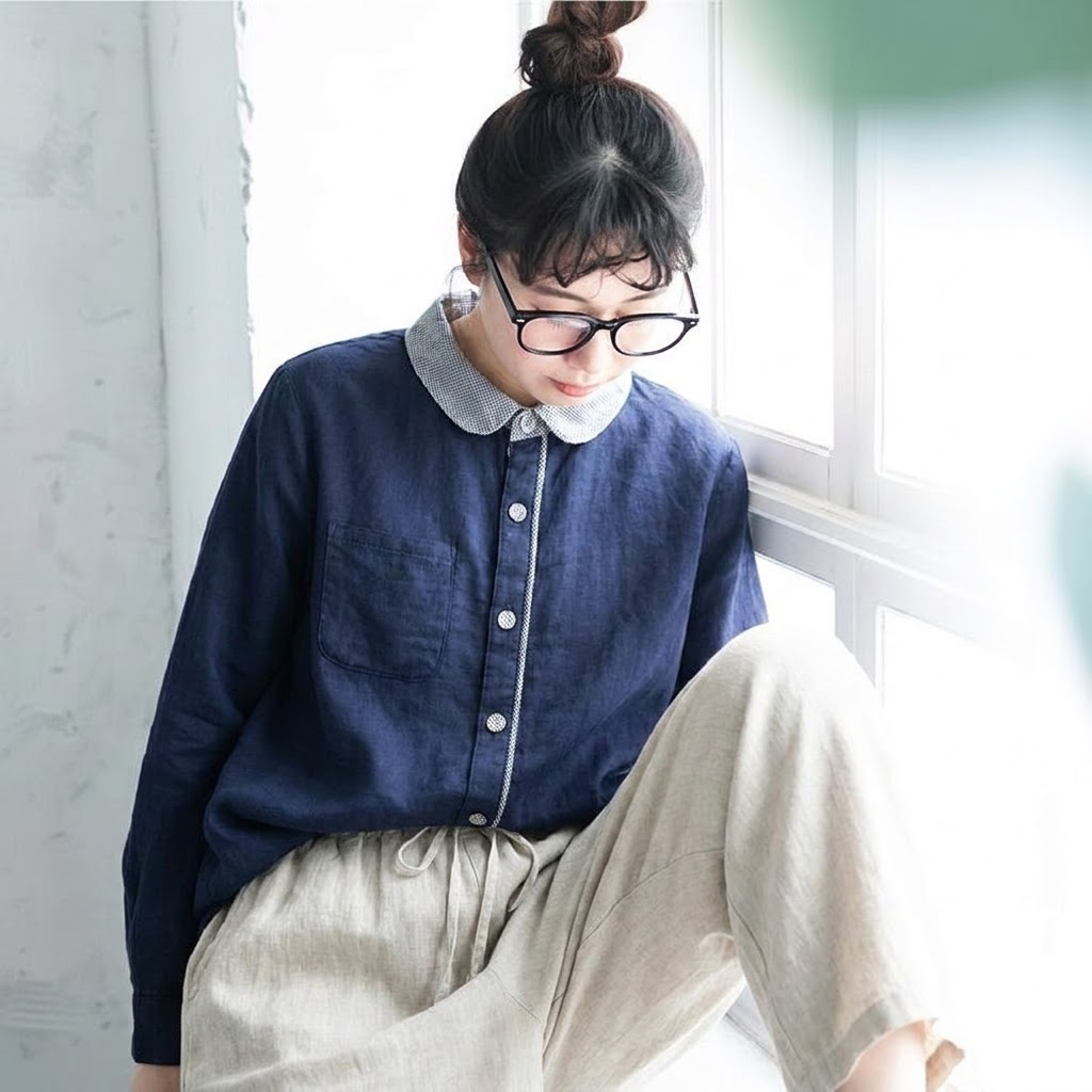SML きれいめ 肌寒い日向け 体型カバー ロングスリーブ シャツ S ホワイト