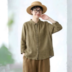 M-3XL 季節の変わり目 長く着られる きれいめ 長袖 シャツ 3XL カーキ