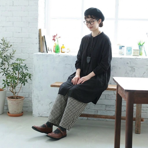 【コットン】M-2XL 女性に大人気 長袖 ボタン 無地 森ガール シャツ M 写真通り