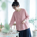 L-2XL 着回し 軽やか きれいめ 長袖 シャツ L ブルー