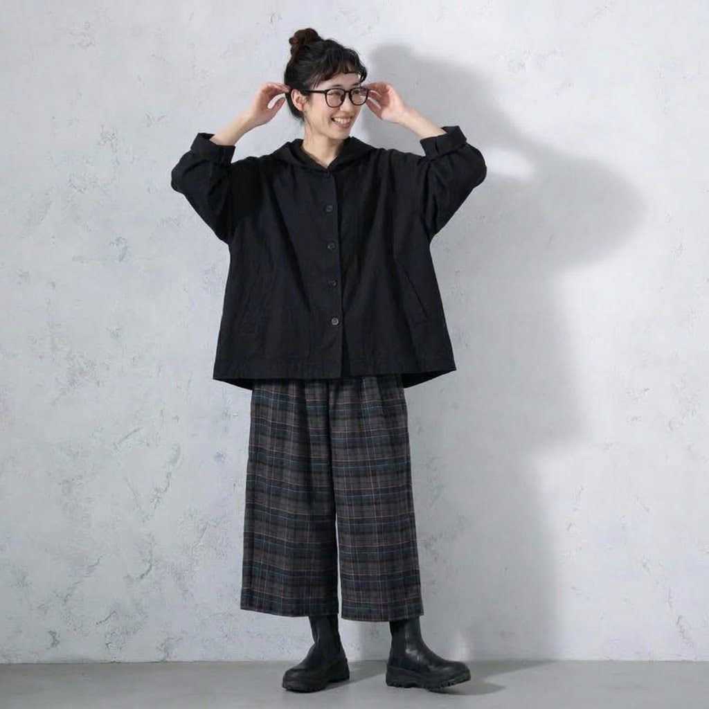 M-2XL コットン 無地 切り替え 落ち肩スリーブ 長袖 レトロ ジャケット M カーキ