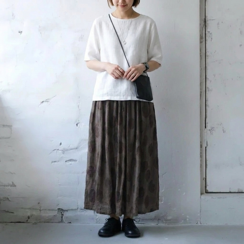 【コットン】M-2XL ドット柄 接触冷感 通気性良い スカート M グリーン