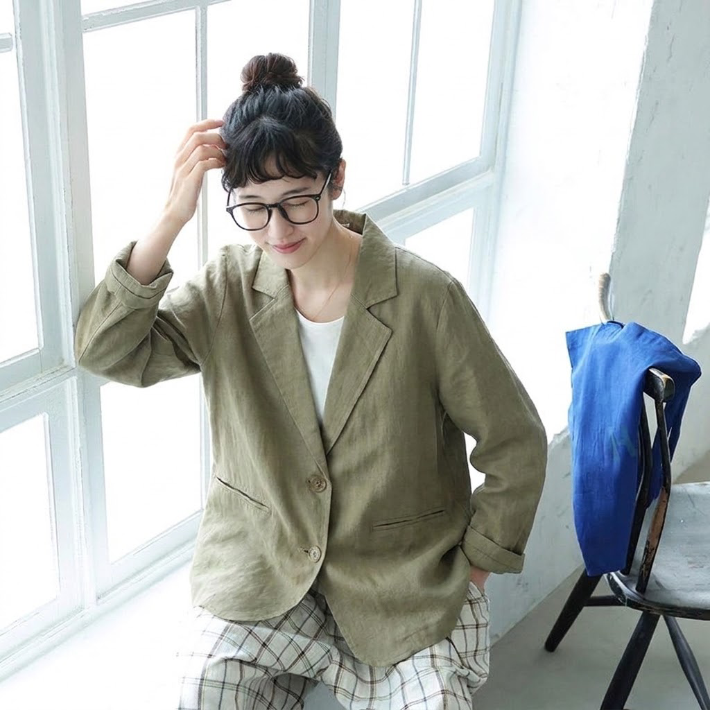 M-2XL レトロ ゆったり きれいめ シンプル 風合い豊か ジャケット M グリーン