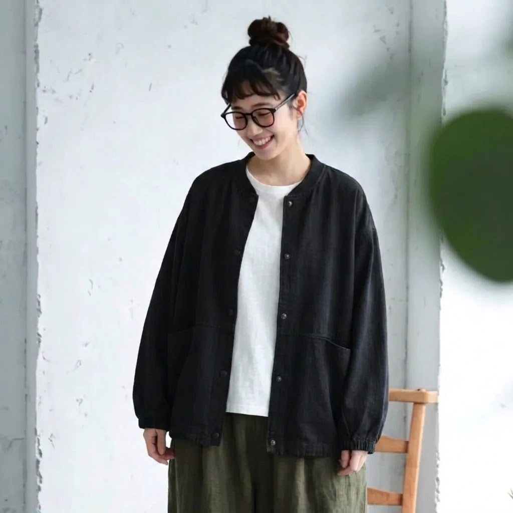 L-2XL 季節の変わり目 ゆったり きれいめ ジャケット L ブラック