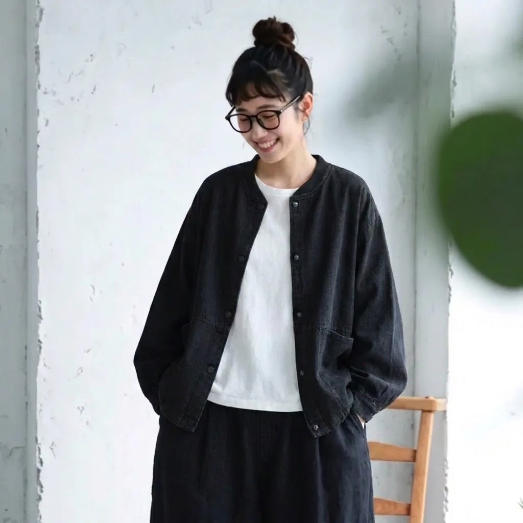 L-2XL 季節の変わり目 ゆったり きれいめ ジャケット 2XL ブラック