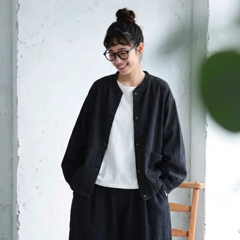 L-2XL 季節の変わり目 ゆったり きれいめ ジャケット 2XL ブラック