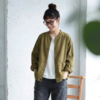 L-2XL 季節の変わり目 ゆったり きれいめ ジャケット 2XL グリーン