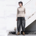 M-3XL 着回し ゆったり きれいめ デニムパンツ M ブルー