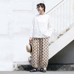 大人女子のドット柄バルーンパンツ♪ ゆったり綿素材    ナチュラル可愛い M 写真通り