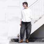M-3XL 着回し ゆったり きれいめ デニムパンツ 3XL ブラック