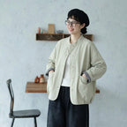 女性に大人気M-3XL スタンドカラー カジュアル 秋色 長袖 ジャケット 3XL ベージュ