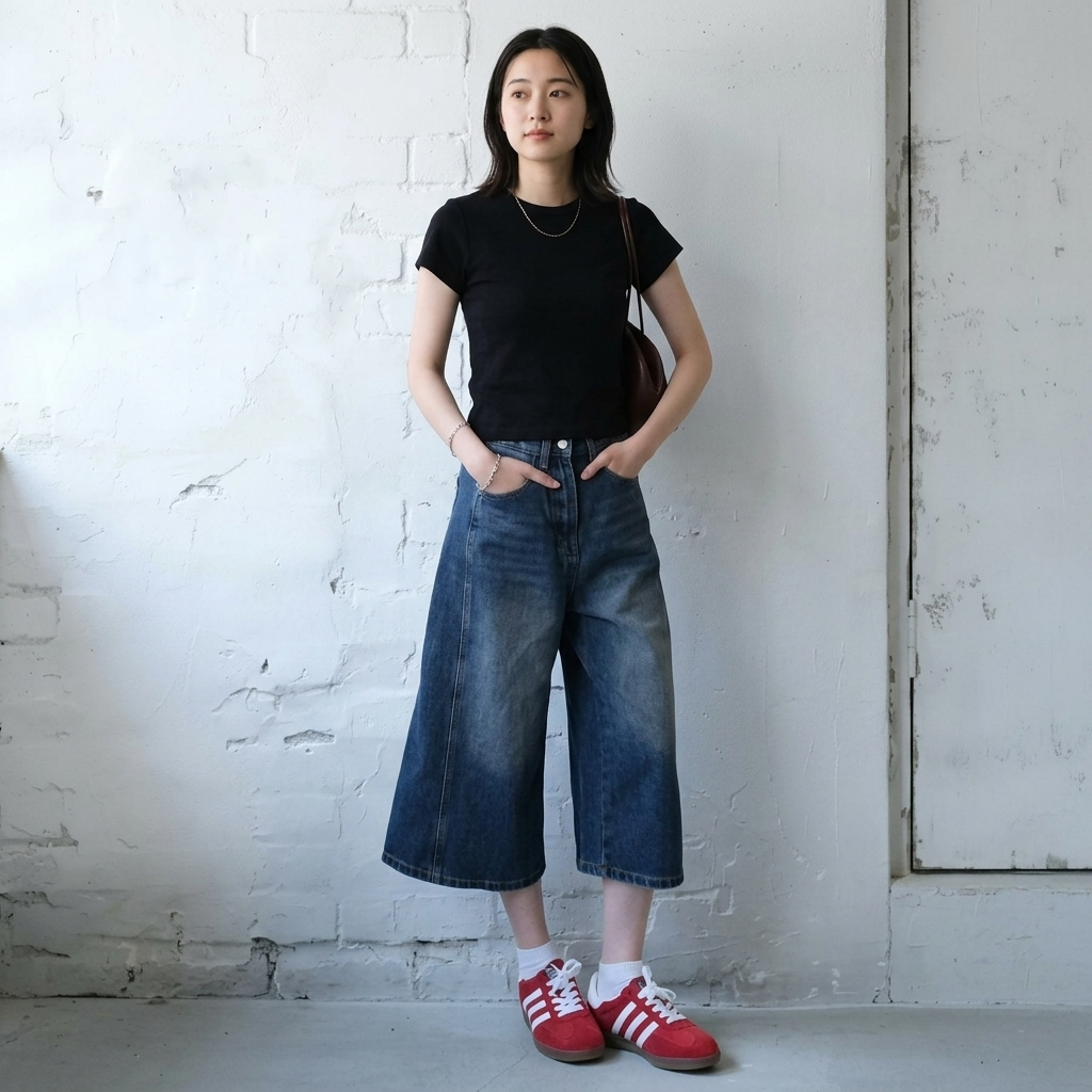 S-4XL オススメ クロップド丈（7分丈） 無地 ストレッチ デニム カジュアル パンツ S ブルー