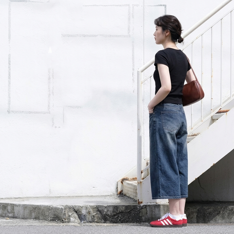 S-4XL オススメ クロップド丈（7分丈） 無地 ストレッチ デニム カジュアル パンツ S ブルー