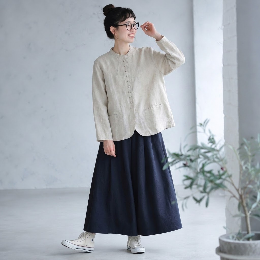 大人のお洒落をキャッチ!M-2XL スタンドネック 無地 ボタン 長袖 スーツジャケット 2XL リネンカラー