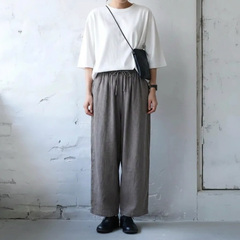 M-2XL 着回し力抜群のシンプルさ カジュアル パンツ M グレー