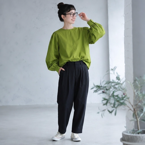 季節の変わり目M-XL デザイン性 コクーンシルエット バックボタン ロングスリーブ シャツ M ホワイト