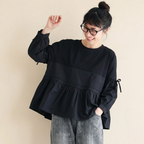 M-2XL 秋風とランタンスリーブプルオーバー M グレー
