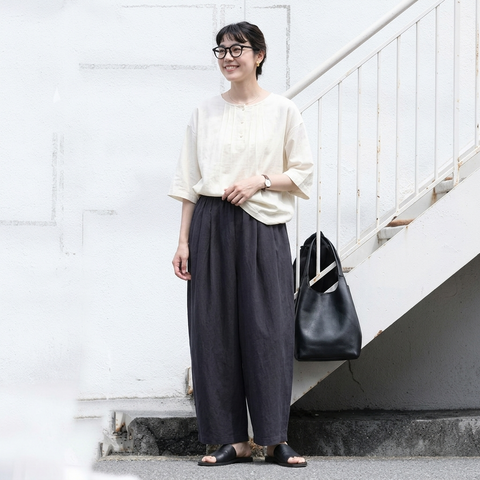 M-2XL 綿麻 ポケット付き 肌触り柔らかい  9分丈 ガウチョパンツ M ピンク