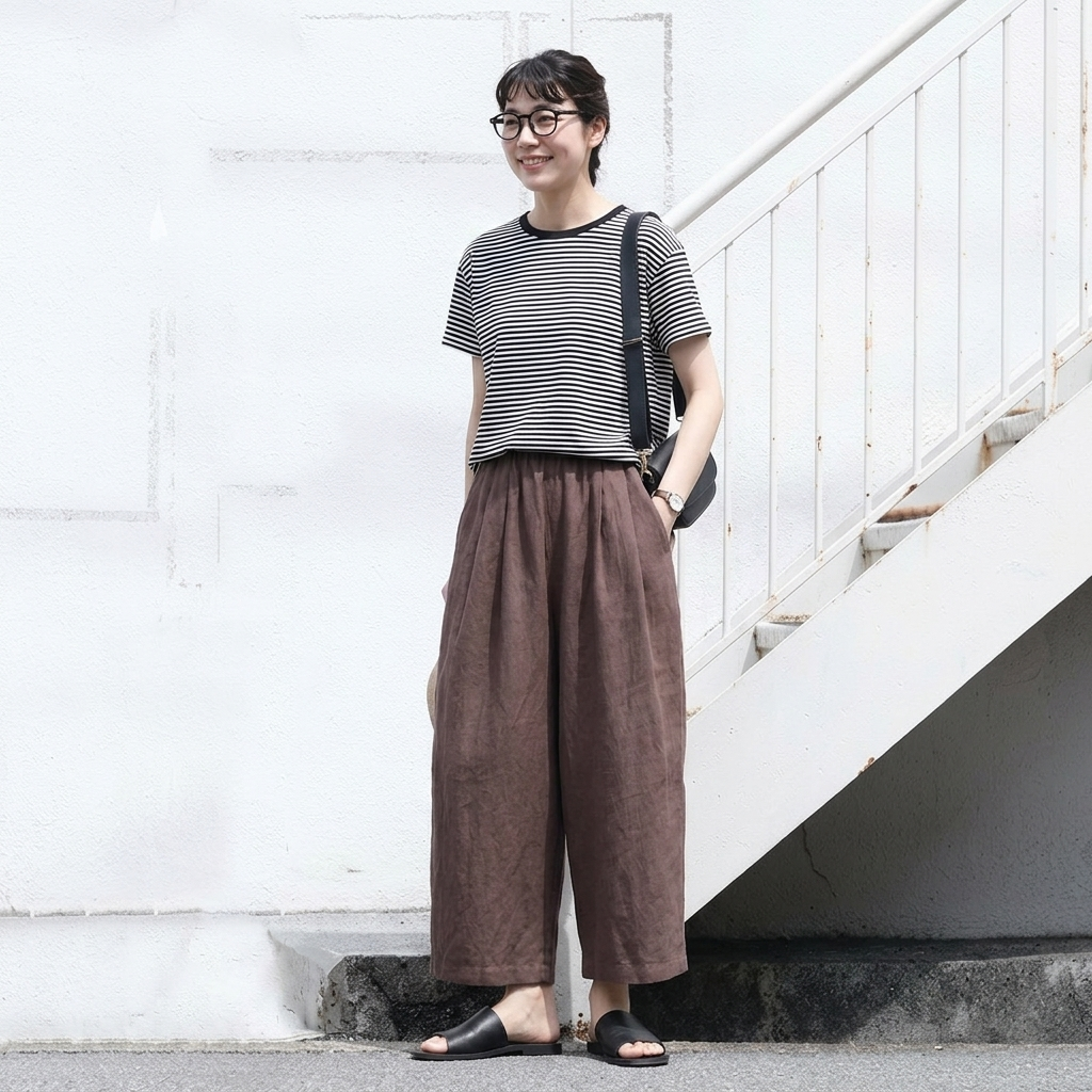 M-2XL 綿麻 ポケット付き 肌触り柔らかい  9分丈 ガウチョパンツ M ピンク