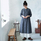 【コットン】M-2XL 新作発売！体型をカバー シンプル 無地 森ガール シャツワンピース M 写真通り01