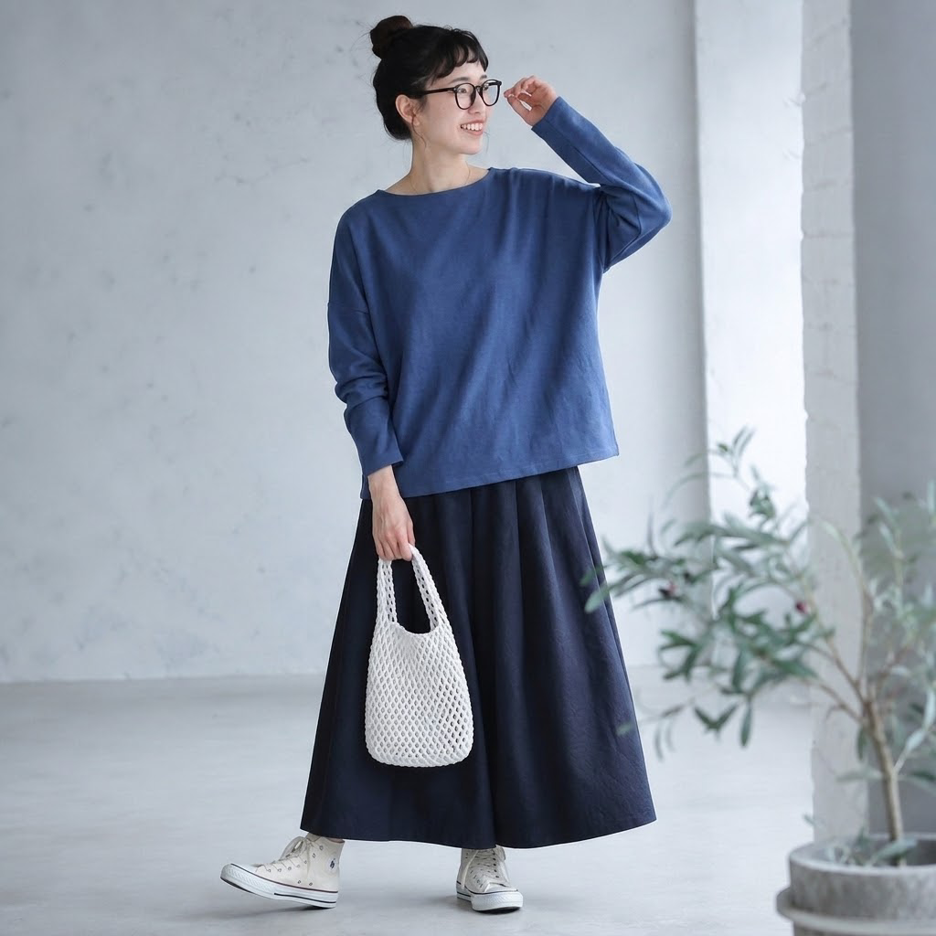 ML 丸襟 ゆったり ロングスリーブ インナー 心地よい気候 Ｔシャツ M ホワイト