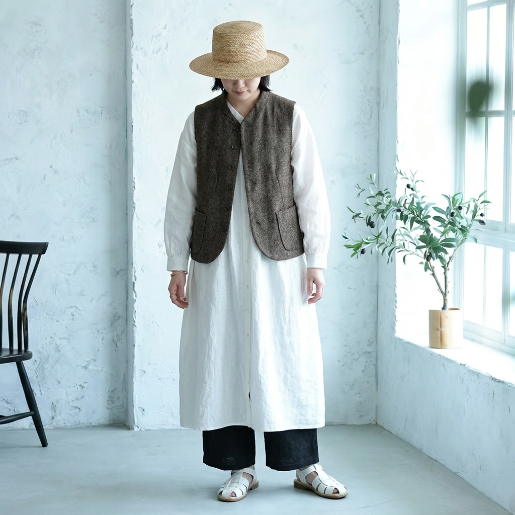 M-2XL 無地 中長 シャツワンピ M ホワイト